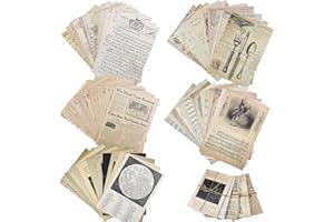 VEPEPE 150 Piezas Decoración Vintage Papeles Scrapbooking 14x20cm con 5 Estilos: Papel de Periódico, Membrete, Música, Listas de Control, Decoupage para Scrapbooking