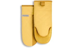 KitchenAid Beacon Two-Tone Oven Mitt 2-Pack Set, 5.75"x13", Majestic Yellow