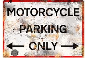 itsperfectfor Motorcycle Parking Only. Biker Sign. Vintage Style Metal Motorbike Garage Plaque. Fun Motorcyclist Shed Notice. Size Small.