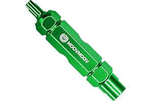 MOOVMOOV Démonte Obus Double extrémités Valve Presta et Schrader - Pour Vélos et Voitures - Outil Professionnel 2-en-1 robuste, simple et efficace.