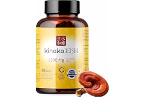 KINOKO LIFE Reishi Pure 1500mg - 90 Gélules avec 50% Polysaccharides Bêta-Glucanes, Ganoderma Lucidum, Sans Stéarate de Magnésium