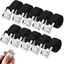 Cinghie Di Fissaggio 25mm X 50cm - 10 Pezzi Con Fibbia A Cricchetto In Zinco - Foto 3