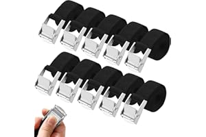 NUANGOO 10 Stück Spanngurt,Zurrgurt,25 mm x 1m,Spanngurte mit klemmschloss Geeignet zum Bündeln von Transportern, Motorrädern und LKWs,nach DIN EN 12195-2 (1M)