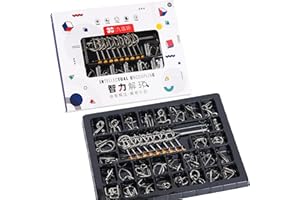 MINGZE Metal Wire Puzzles Brain Teaser, IQ Test Toy Mind Game Jigsaw Magic Trick Toys for Kids and Adults Set of 30