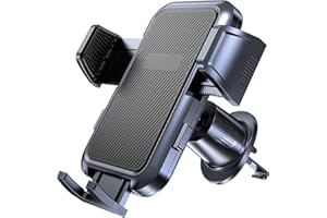 Giftorld Samochodowy uchwyt na telefon na odpowietrznik, metalowy stalowy haczyk, ultra stabilny i bezpieczny, łatwa obsługa, obrót o 360°, przyjazny dla obudowy, kompatybilny ze wszystkimi seriami