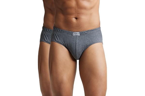 Jockey 8035 Men's Super Combed Cotton Solid Poco Brief with Ultrasoft Concealed Waistband (Pack of 2)
