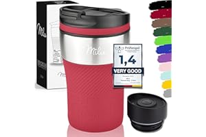 Milu termo kubek izolowany kubek termiczny kubek do kawy kubek do podróży - 210ml 100% leak proof - kubek do picia ze stali nierdzewnej - kubek samochodowy z podwójną izolacją ścian - kubek termiczny - kubek podróżny (czerwony)