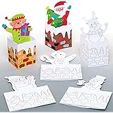 Baker Ross AR850 Chimney Pop-up Colour Christmas Card Making for Kids, White, Pack of 6