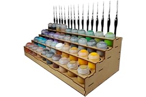 HobbyGlory Rangement Peintures Citadel 40 Pots 16 Pinceaux. Support Peinture Warhammer 40k Rangement Maquette Tamiya