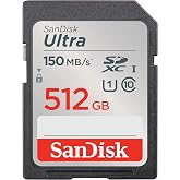 SanDisk Ultra SDXC UHS-I hafıza kartı 512 GB (giriş seviyesi ve orta seviye kompakt kameralar, Full HD videolar, U1, C10, V10