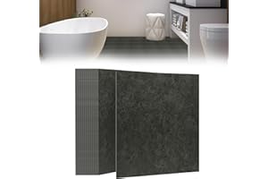 Suusolny 54 Stück 5,02 m² PVC Bodenbelag Vinylboden Selbstklebend Fliesen Vinyl Klebefliesen Bodenfliesen Fliesenaufkleber Rutschfest Wasserfest für Wohnzimmer Küche Badezimmer - Dunkelgrau