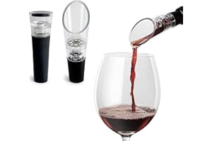 TenTen Labs Aireador de vino y bomba de ahorro de vino (paquete de 2) – Boquilla aireadora y tapón de vacío – Caja de regalo incluida