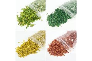 Cayway 4 Pacchetto Modello Scenario per Foglie Simulazione, 4 Colore in Miniatura Realistiche per Layout Paesaggio Diorama del Giardino Delle Fate Ferrovia Fai Da Te