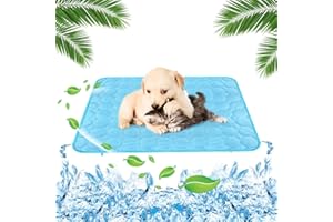 Yegookay Schlafplätze Möbel für Hunde 62×50cm Kühldecke für Katzen Kaninchen Kühlplatte Kühlmatte Hund Selbstkühlend Klein Kühldecke für Hunde Sommer für Auto Zuhause und Draußen (Blau M)