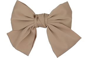 Colours & Beauty - Lazos de Satén Beige | Lazos de colores para mujeres | Lazos de pelo con cierre de clip | Lazos de pelo para niñas