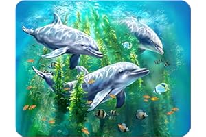 3D LiveLife Imán - Delfines y Algas Marinas de Deluxebase. Imán de Nevera lenticular 3D con diseño de océano. Adorno magnético para niños y Adultos con ilustración de la reconocida Artista Tami Alba