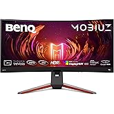BenQ MOBIUZ EX3410R Curved Gaming Monitor (34 Inches, Ultrawide, WQHD, 144 Hz, 1ms, HDR 400, FreeSync Premium Pro, Remote Con