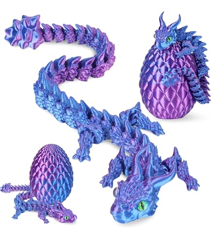 Œuf Dragon Articulé 3D - 8,5cm - Jouet Anti-Stress Fantastique - Décoration Bureau, Chambre - Cadeau Original - 6