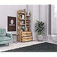 WoodMarwar Sheesham Wood Free Standing Book Shelf | Multipurpose Bookshelf Storage Display Rack with 8 Shelf & 2 Drawer with Lock for Ofice | Decorative Corner Shelf Bookcase for Home Decor | Pine