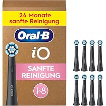 Oral-B iO Aufsteckbürsten Sanfte Reinigung, Schwarz, 8 Stück
