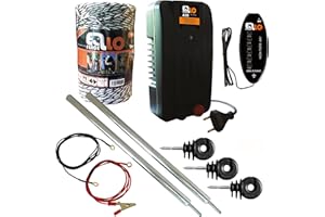 Ellofence Hobby Kit de démarrage complet pour clôture de pâturage avec électricité, fil de clôture, piquet et isolateurs et testeurs 230 V