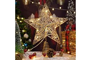 LAWOHO Mini Adorno para árbol de Navidad Dorado con Purpurina para decoración de Navidad, 1 Unidad.