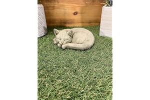 J AND L STONE ORNAMENTS STONE GARDEN LAYING SLEEPING CAT KITTEN MEMORIAL STATUE ORNAMENT
