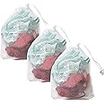3 Mesh Laundry Wash Bags Reusable, Fine Mesh, Washing Machine Bags, Net Bags, for Lingerie, Bra, Delicate, Hosiery (Pack of 3-30 * 40)