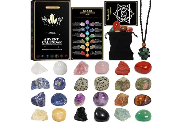 Pukamam Crystals Advent Calendar 2026 Countdown Christmas for Women Men Healing Gemstones