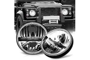 CO LIGHT 7 Inch LED Headlight Round E-Mark Approved, Hi/Lo Beam, Compatible with JK TJ LJ CJ H6024 Turn Signal Amber White DRL Headlamps, 2PCS