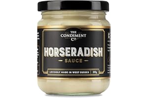 The Condiment Company Horseradish Sauce - Extra Hot British Creamed Horseradish Sauce, Mustard-Free, Gluten Free 200g Jar - Perfect for Christmas Roasts, Festive Feasts, Hampers & Foodie Gifts