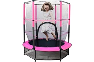 ‎MAYCOLY Kinder Trampolin Ø 140cm Indoor Kindertrampolin mit Sicherheitsnetz & gepolsterter Sicherheitsabdeckung, Draußen Trampolin für ab 3 Jahre, Gartentrampolin