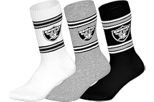 NFLas Vegas Raiders 3pk Crew Socks Calcetines deportivos Unisex adulto (Pack de 3)