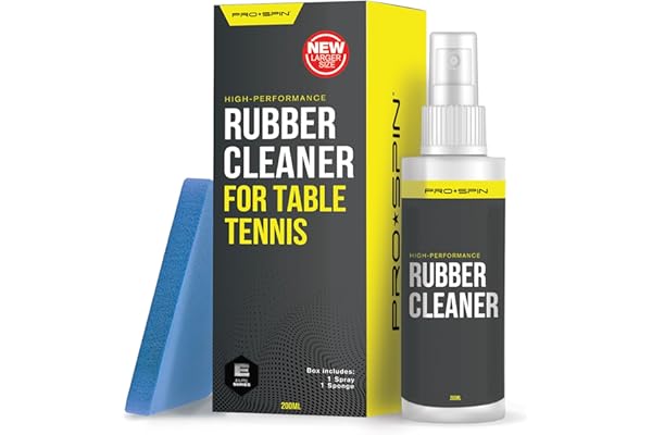 PRO-SPIN Kit de Nettoyage en Caoutchouc pour Tennis de Table – 200 ML Nettoyant pour Raquettes de ping-Pong et éponge Inclus | Enlève la poussière