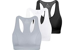 MIRITY Women's Seamless Racerback Sports Bras - High Impact Workout Gym Activewear Bra