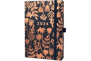 (A5 HORIZONTAL) Boxclever Press Everyday 2024 dziennik A5 Tydzień do przeglądania działa od stycznia do grudnia 24. Luksusowy dziennik 2024 i notatnik w jednym! Oszałamiający dziennik A5 2024 tydzień