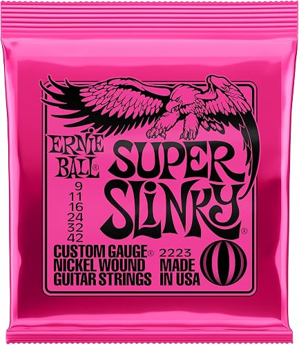 Ernie Ball Super Slinky Nickel Wound Electric Guitar Strings 9-42