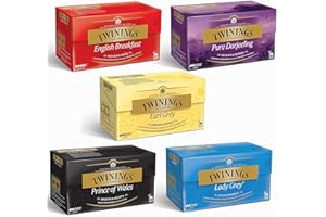 Twinings 5er Pack, (Engl. Breakfast, Lady Grey, Pure Darjeeling, Earl Grey, Prince of Wales), 5x50g