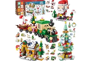 YADODO Advent Calendar 2025 Building Blocks Kids Kit Christmas Tree Train Santa 24 Days Christmas Countdown Blocks Toys 24 Box Xmas Advent Calendar 2025 Building Fillers Kids Boys Girls 5-14 Gifts
