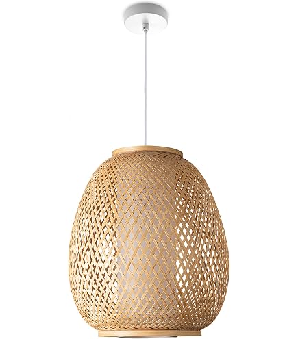 COOYO Vintage Rattan Pendelleuchte Natürlichen Bam Produktbild-Vorschau 12