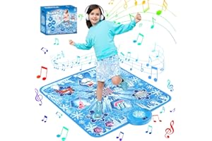 LEAPRCSTORE Dance Mat for Girls - Dance Pad Toys Gifts with 6 Game Modes, Built-In Music and LED Lights, Music Play Mat Christmas Birthday Gift for 3 4 5 6 7 8 9+ Year Old Kids