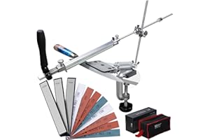 CWOVRS Knife Sharpeners Professional, RUIXIN PRO RX-008 Knife Sharpening Kit, 360° Flip Rotation Fixed-Angled, Precise Slider & Fixture, Kitchen Chef Knife Sharpening System, 8+3 Stones