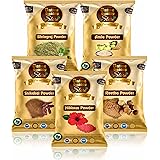 Online Quality Store Amla Reetha Shikakai, Bhringraj and Hibiscus Powder for Hair (Pack of 5, 50g each, Total 250g Pack)