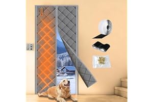 Magnetic Thermal Insulation Door Curtain,JANORS Thickened Windproof,Warm-Keeping Door Curtain,Waterproof Oxford Cloth,Closed by Magnets,Silent,Pet-Friendly,for Home, Office and Store-90×210 CM