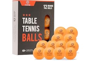 Domtek Ping Pong Balls 3 Star- 40 + Pro ABS Table Tennis Balls Pack of 12- Ideal for Indoor and Outdoor Table Tennis