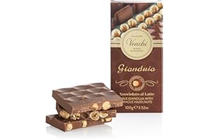Venchi - Milk Gianduia with Piedmont Hazelnuts Chocolate Bar, 100 g - Gluten Free