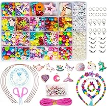 Set Perline Fai Da Te Per Bambini 400+ Pezzi, Kit Creazione Gioielli Con Perle A Incastro, Ideale 4+ Anni