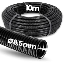 10 Meter Kalitec Wellrohr geschlossen NW 12 I ungeschlitzt Wellschlauch I Marderschutzrohr I Leerrohr I Kabelschutz AD 15,6 mm ID 12 mm