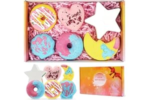 LOPHE Kule kąpielowe, zestaw prezentowy, organiczne naturalne składniki, dodatek do kąpieli, prezent dla kobiet i dzieci, sól do kąpieli, na urodziny, Walentynki, 6 sztuk