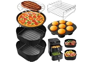 SANCUANYI COSORI Hot Air Fryer Accessories, Airfryer Accessories for Cosori Turbo Tower Pro 10.8L (6.5L/4.3L) Double Stack Airfryer, BPA-Free Airfryer Silicone Mould Accessories for Cosori DC111, DC112 & DC113S